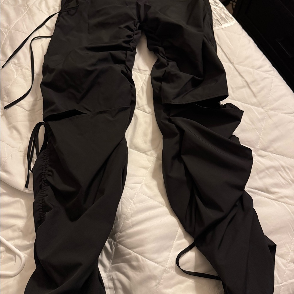 SHEIN Black Cargo Pants with Adjustable Straps